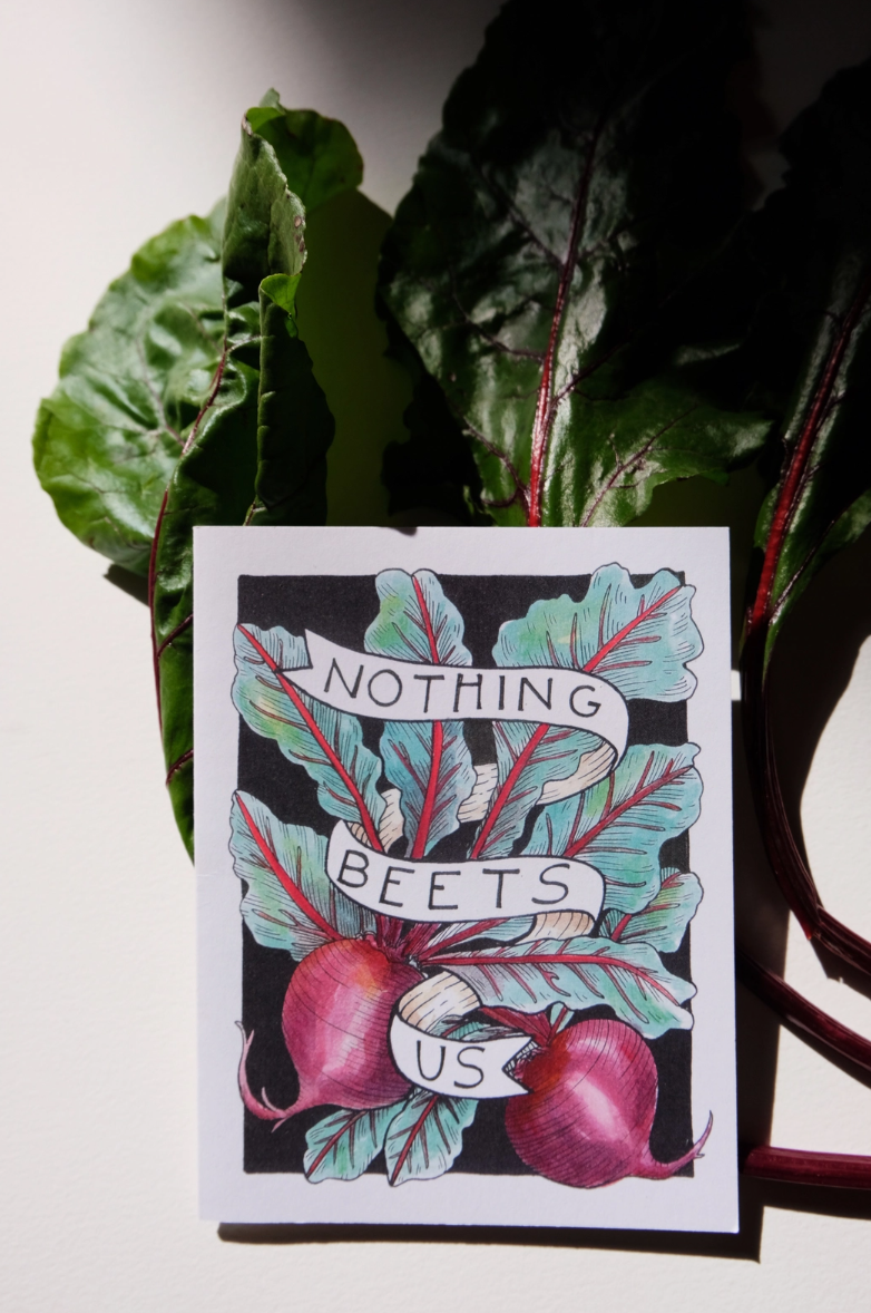 •NOTHING BEETS US• affection card