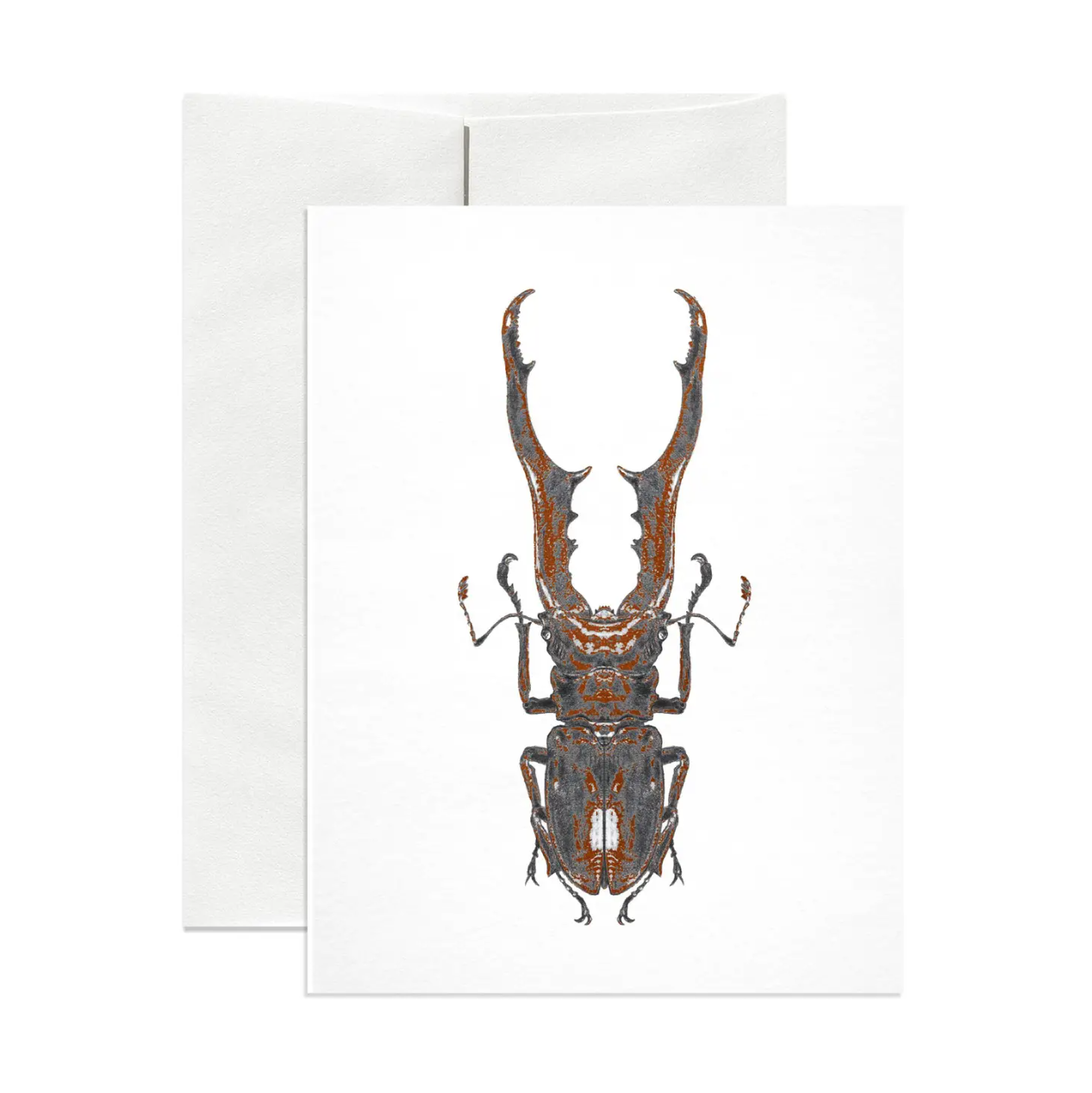 •STAG BEETLE• foil greeting card