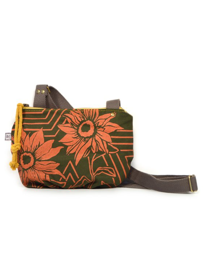 •DATE PURSE - SUNFLOWER• waxed canvas crossbody