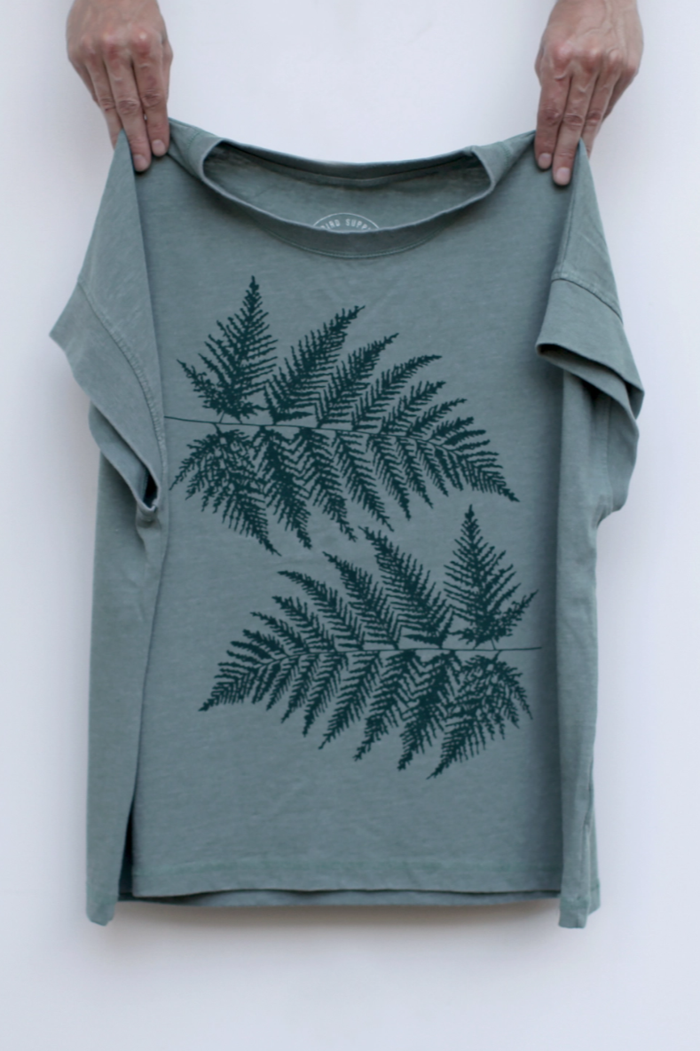 •FERNS• cotton blend boxy tee (USA)