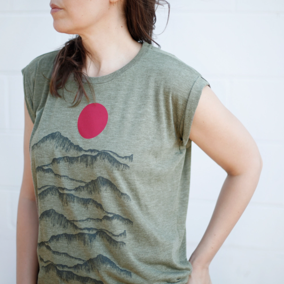 •PINK MOON• viscose blend muscle tee (USA)