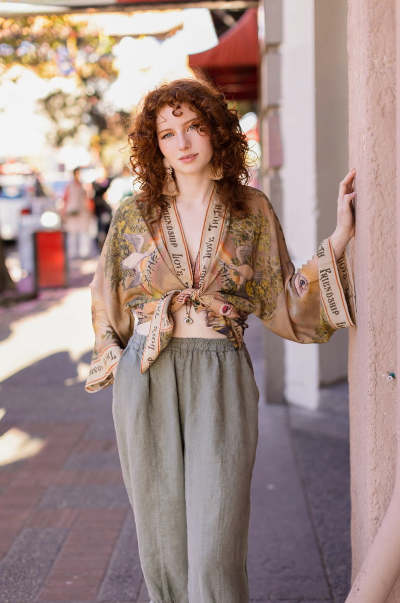 •FRIENDSHIP, LOVE, & TRUTH• cropped bamboo cardigan