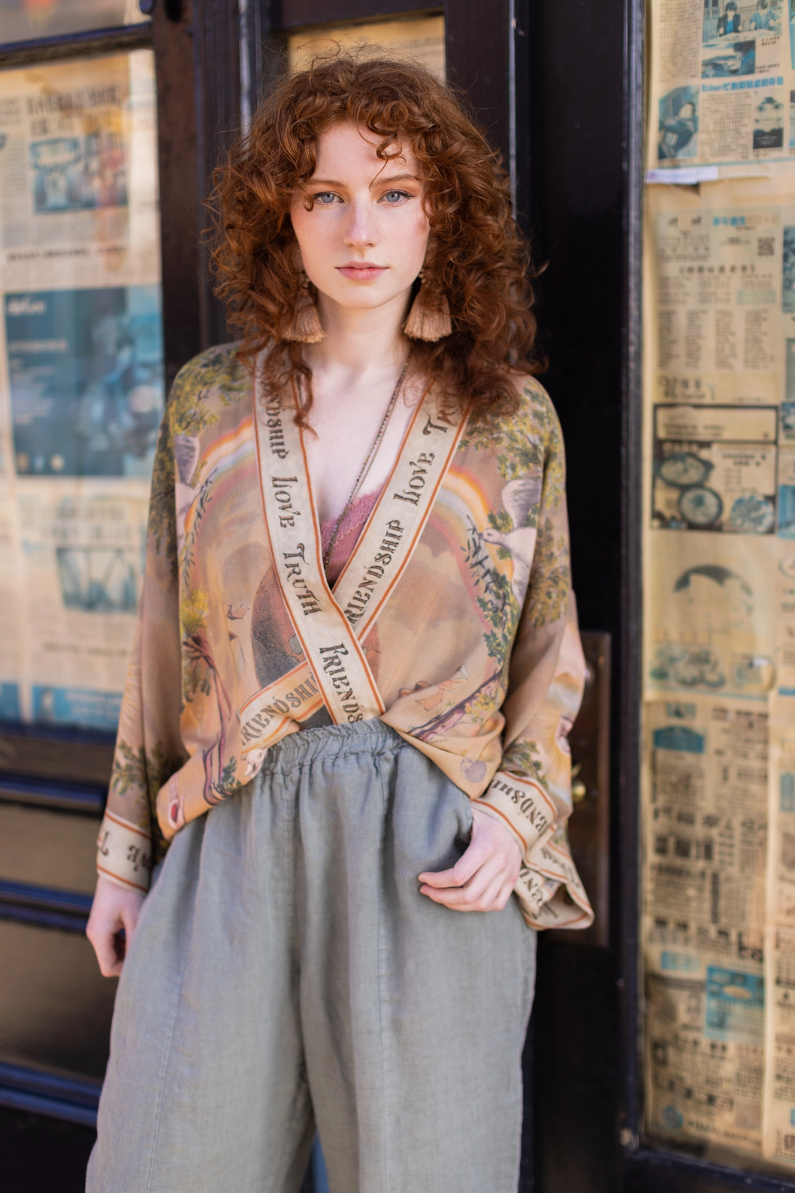 •FRIENDSHIP, LOVE, & TRUTH• cropped bamboo cardigan