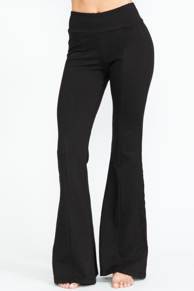 •DAKOTA - BLACK• ponte stretch knit bell bottoms