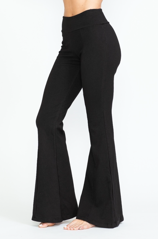 •DAKOTA - BLACK• ponte stretch knit bell bottoms
