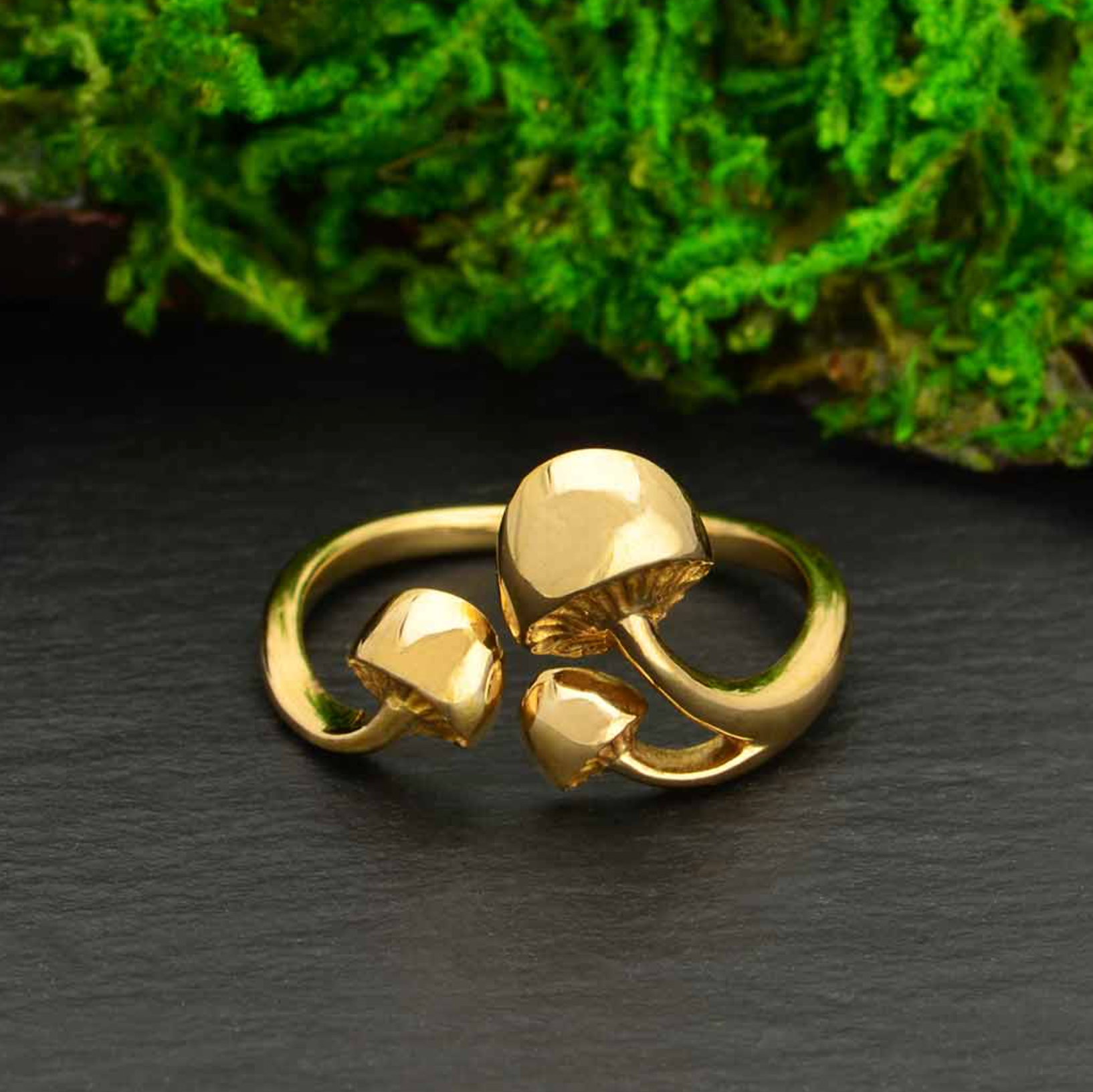 •THREE MUSHROOM• adjustable bronze ring