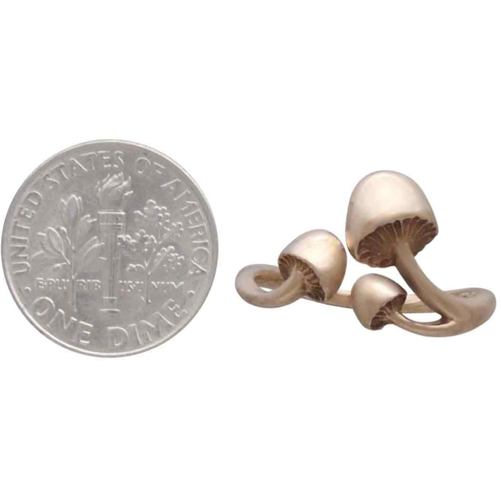 •THREE MUSHROOM• adjustable bronze ring