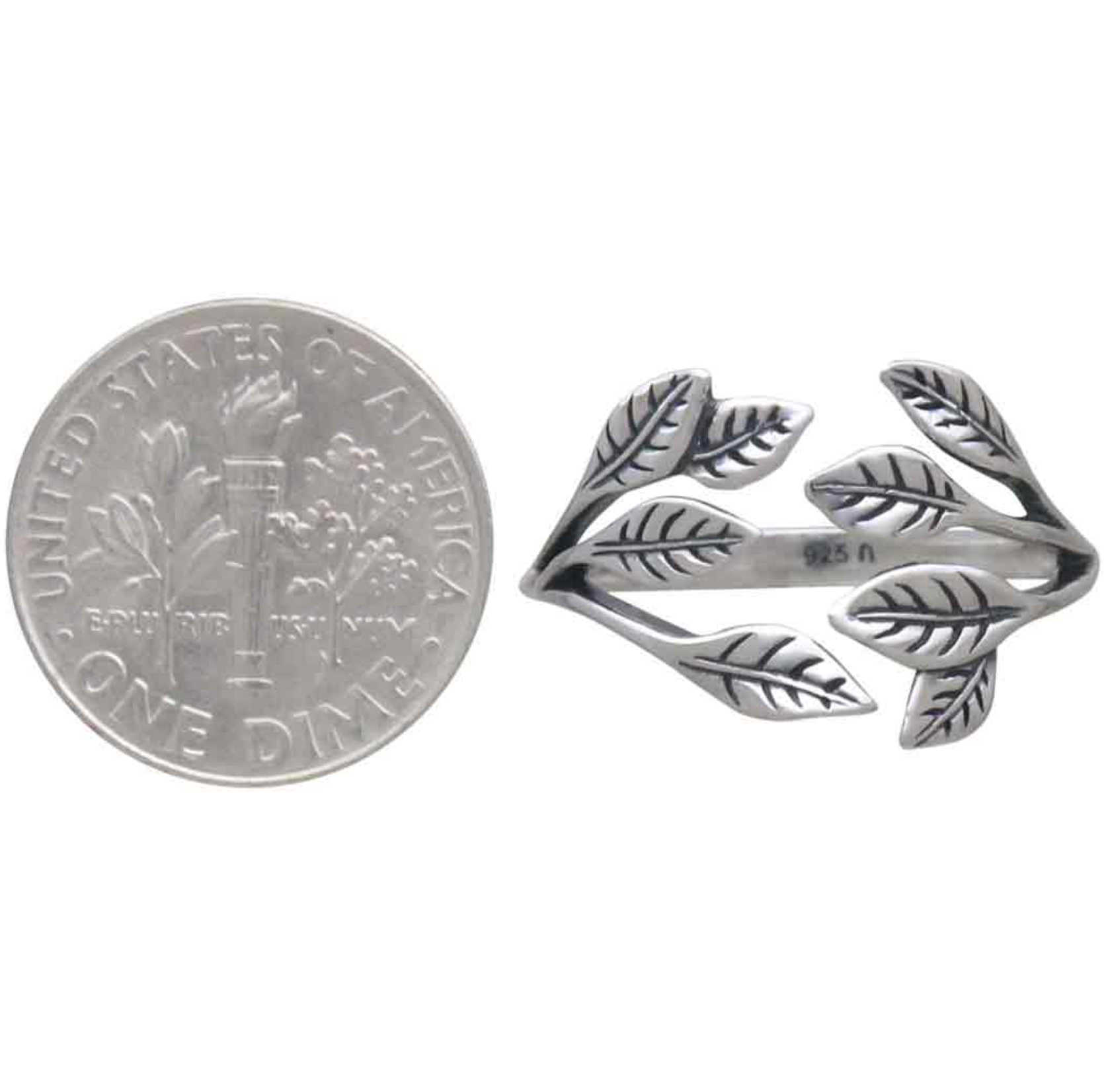 •LEAF HUG• adjustable silver ring