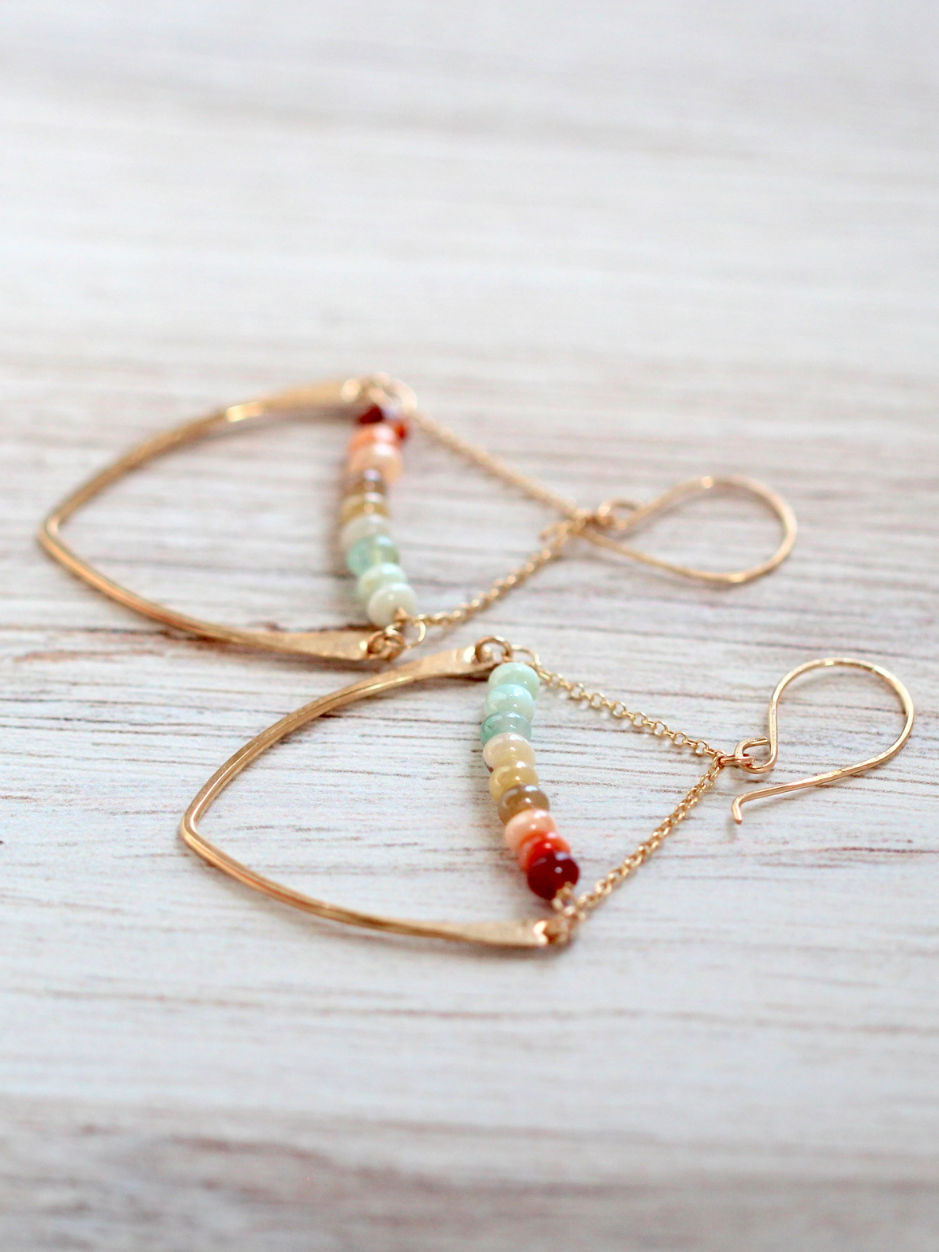 •AMBROSIA• peruvian opal + gold earrings