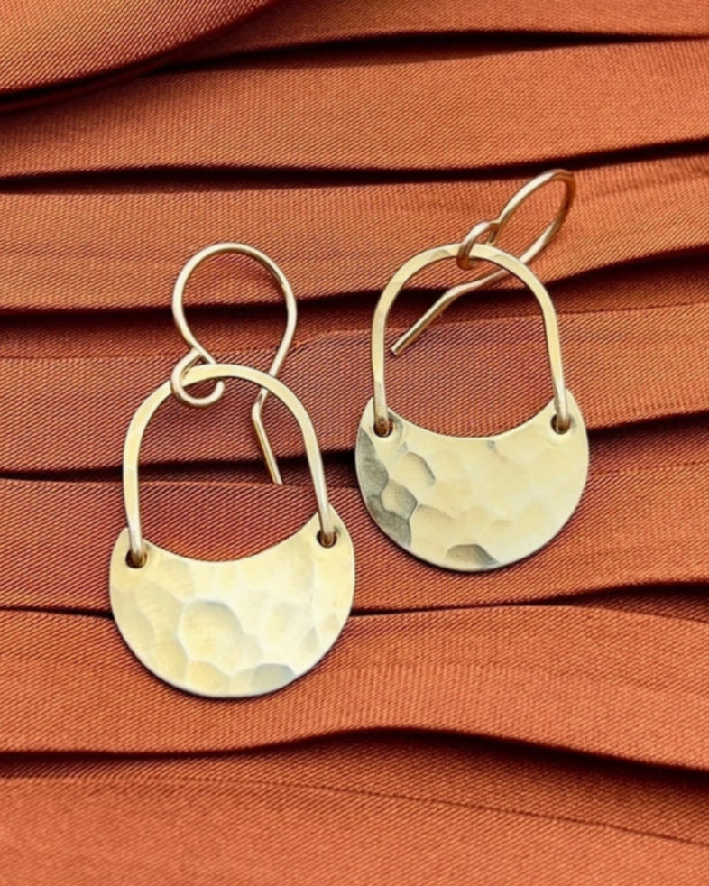 •GOLDEN MOON• gold dangle earrings