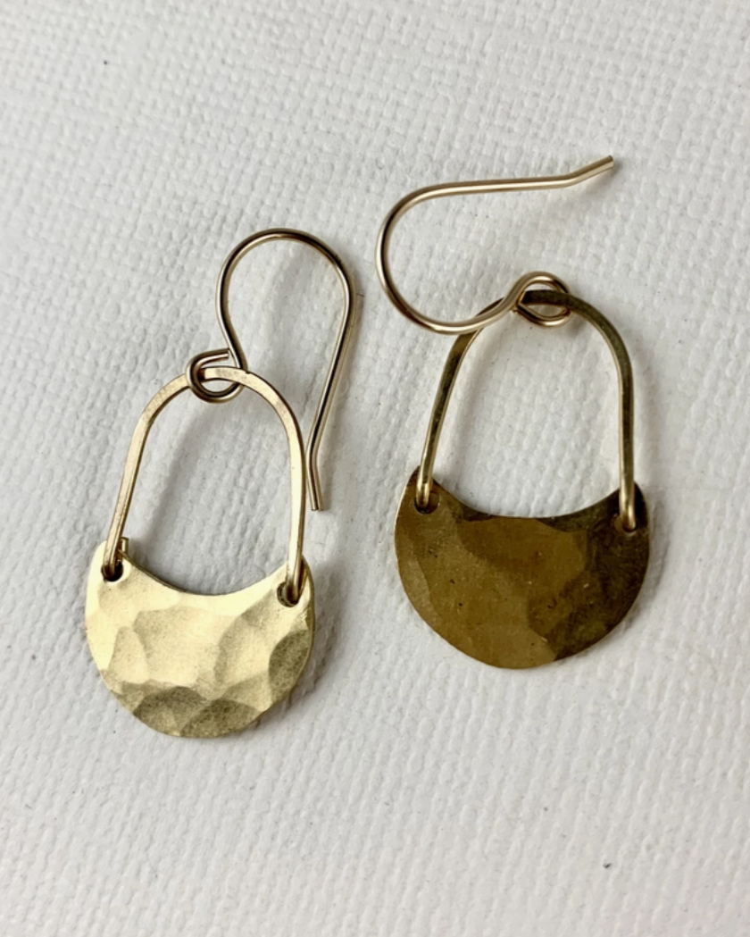 •GOLDEN MOON• gold dangle earrings