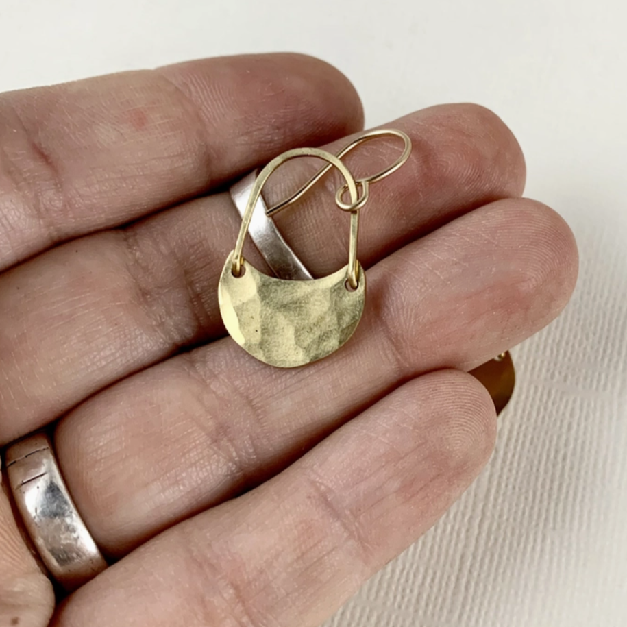 •GOLDEN MOON• gold dangle earrings