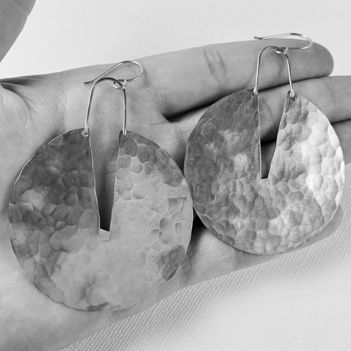 •GOOD MEASURE LARGE• silver dangle earrings