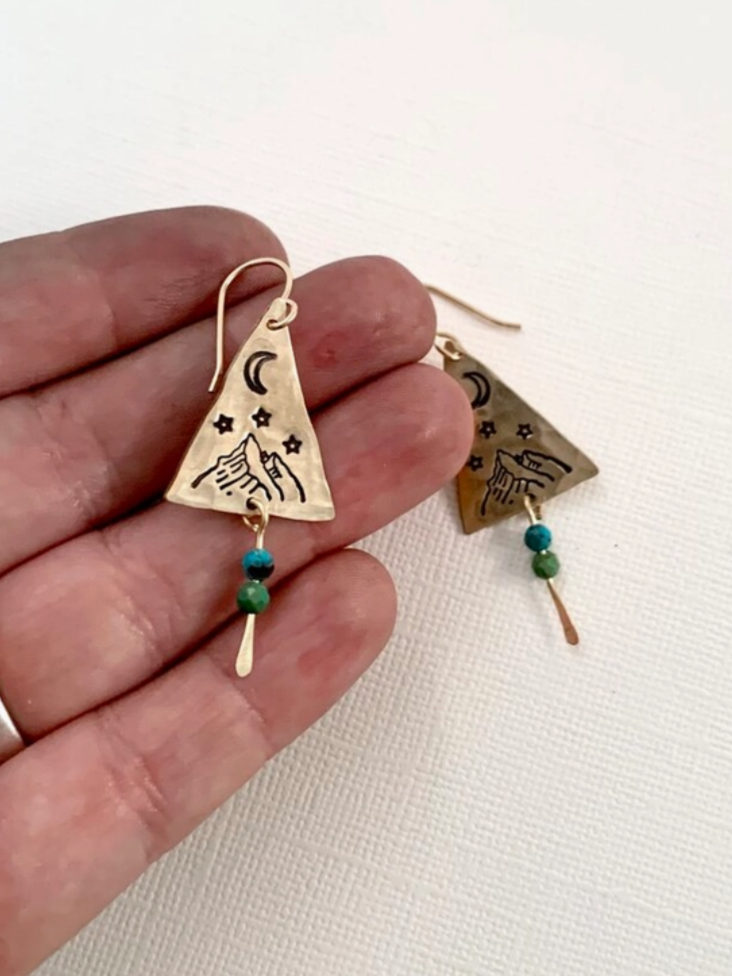 •STARRY NIGHT• turquoise + gold earrings