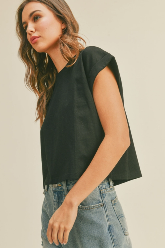•ALANIS• cotton cuffed sleeve top