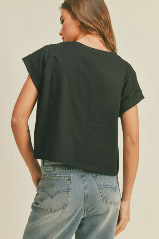 •ALANIS• cotton cuffed sleeve top
