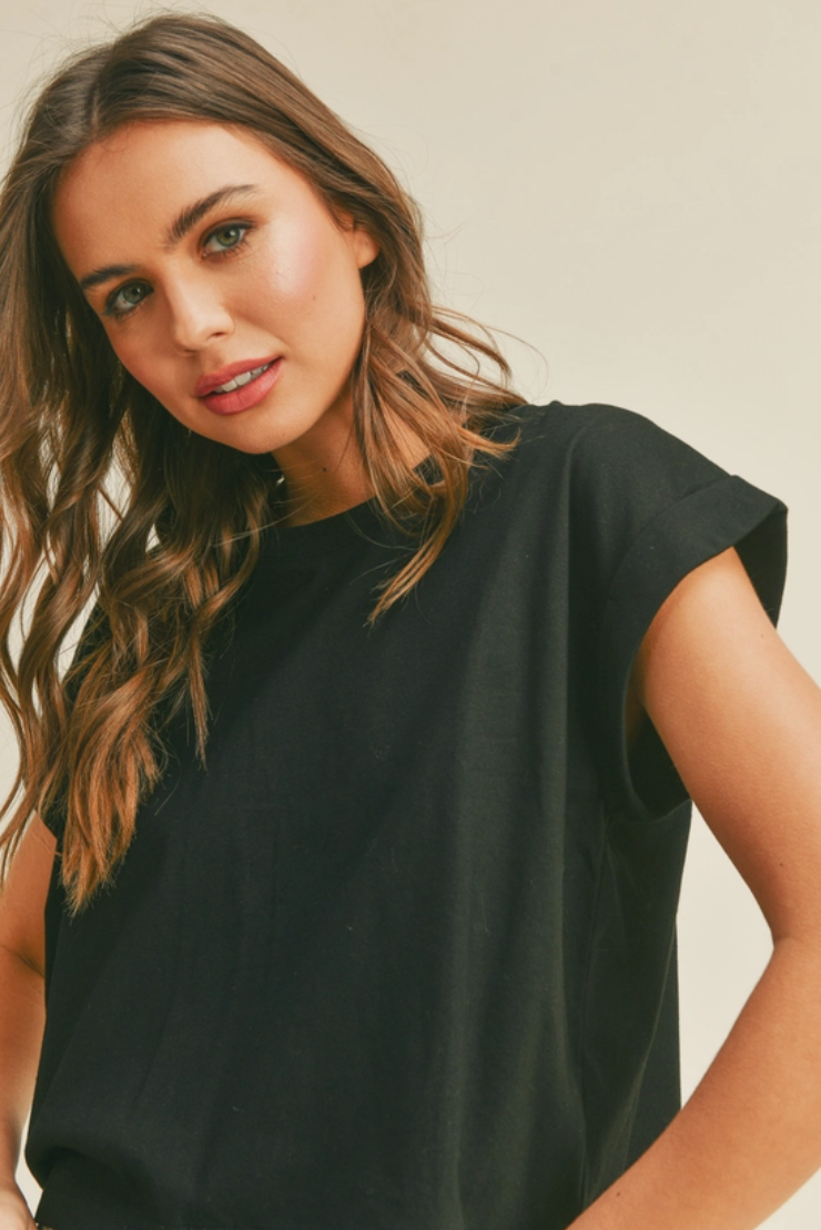 •ALANIS• cotton cuffed sleeve top
