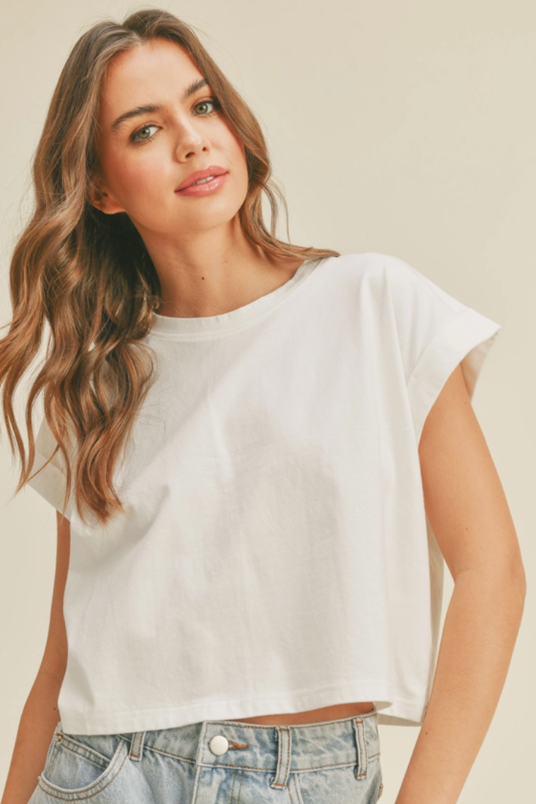 •ALANIS• cotton cuffed sleeve top