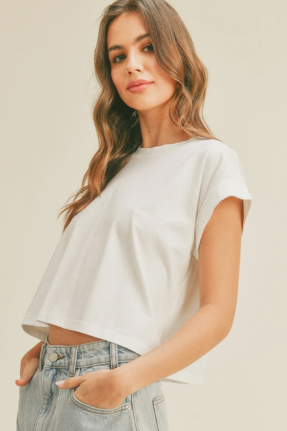 •ALANIS• cotton cuffed sleeve top