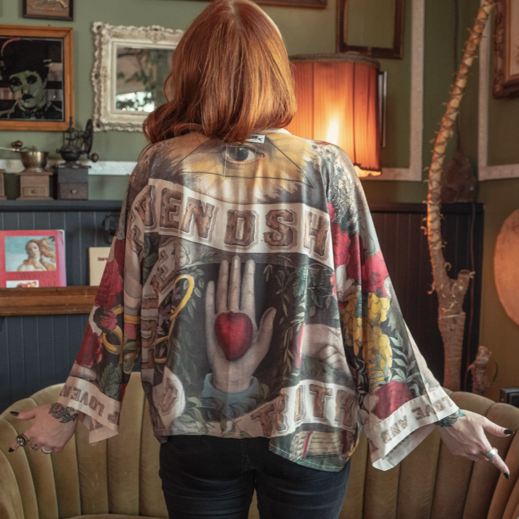 •FRIENDSHIP, LOVE, & TRUTH - BOLD• cropped bamboo cardigan