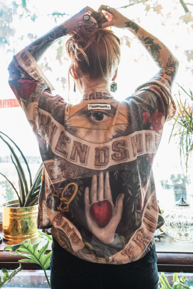•FRIENDSHIP, LOVE, & TRUTH - BOLD• cropped bamboo cardigan