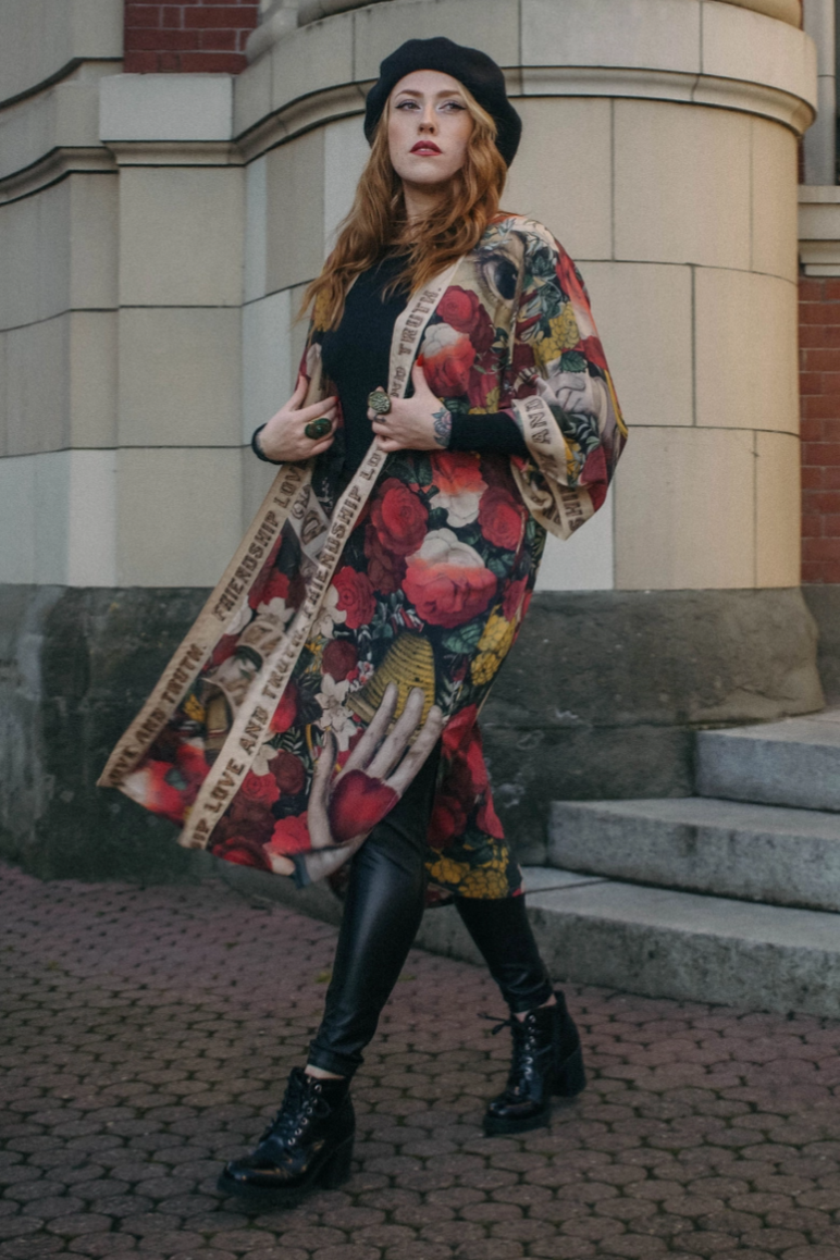 •FRIENDSHIP, LOVE, & TRUTH - BOLD• duster style bamboo cardigan