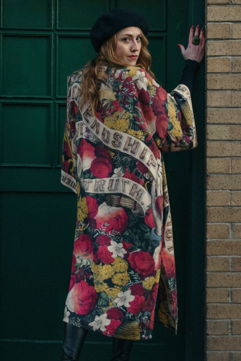 •FRIENDSHIP, LOVE, & TRUTH - BOLD• duster style bamboo cardigan