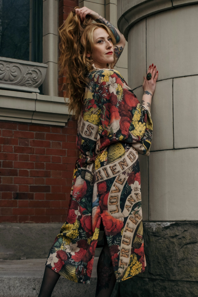 •FRIENDSHIP, LOVE, & TRUTH - BOLD• duster style bamboo cardigan