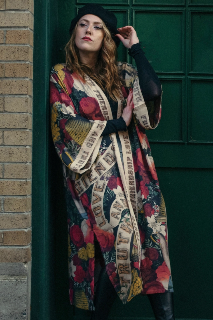 •FRIENDSHIP, LOVE, & TRUTH - BOLD• duster style bamboo cardigan