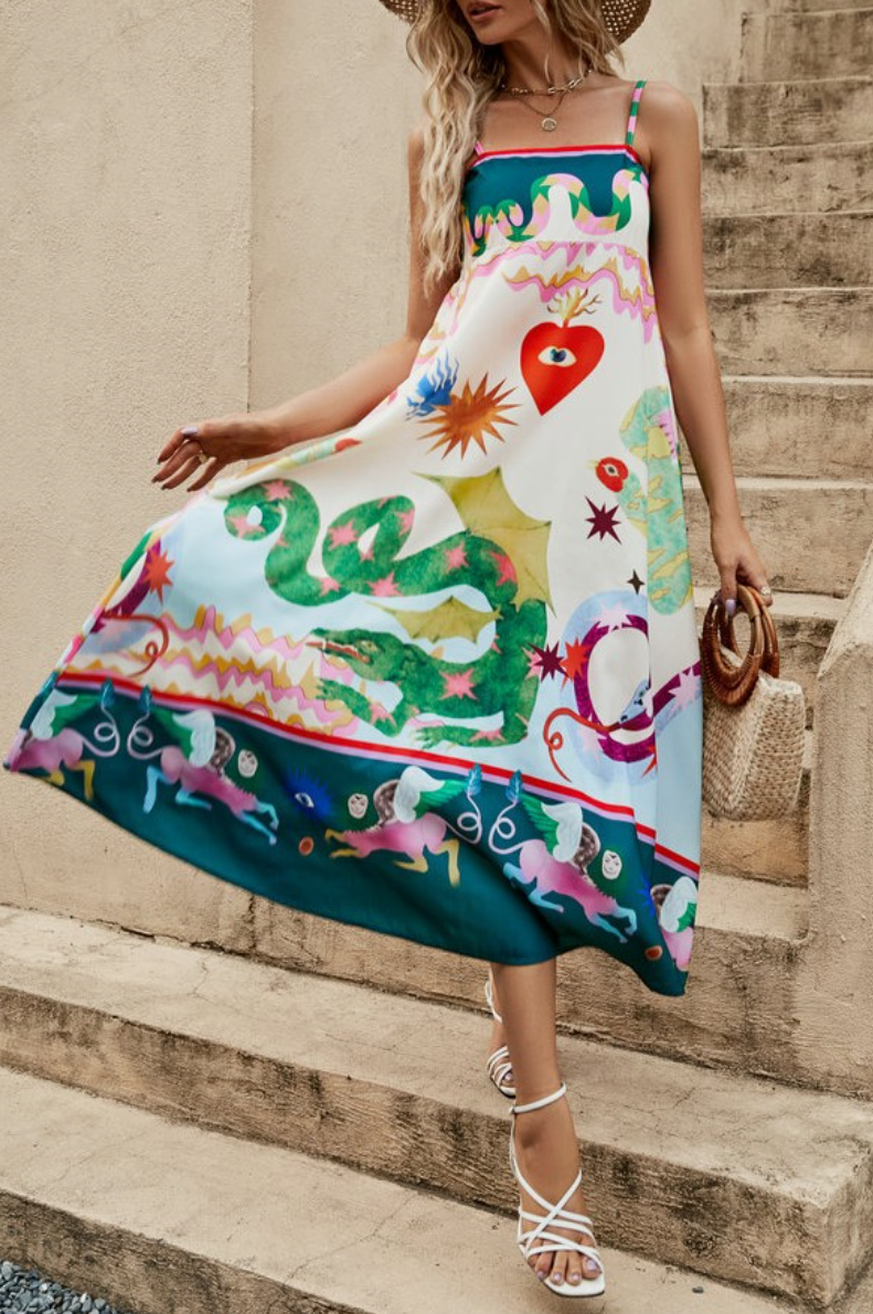 •IMAGINE DRAGONS• flowy midaxi dress
