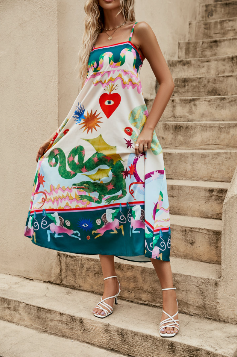 •IMAGINE DRAGONS• flowy midaxi dress