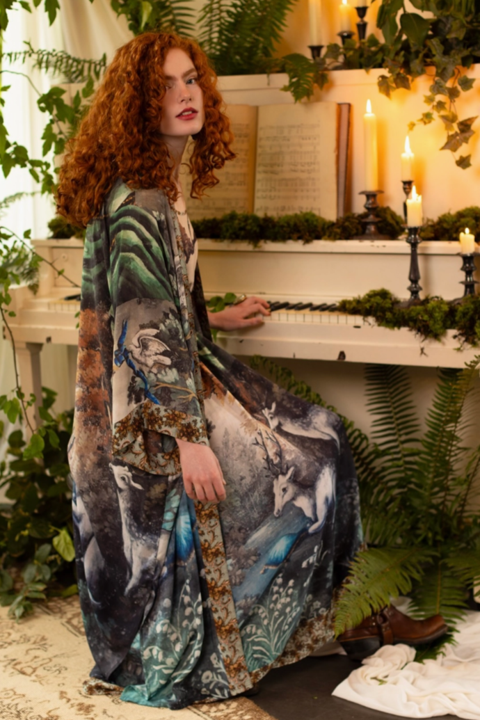 •THEATRE OF DREAMS - DEER• duster style bamboo cardigan