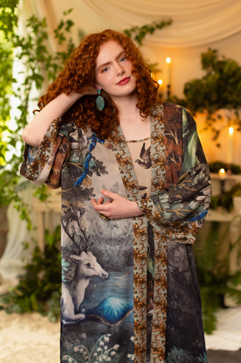 •THEATRE OF DREAMS - DEER• duster style bamboo cardigan