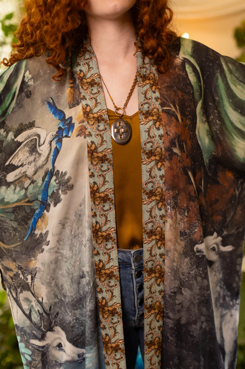 •THEATRE OF DREAMS - DEER• duster style bamboo cardigan