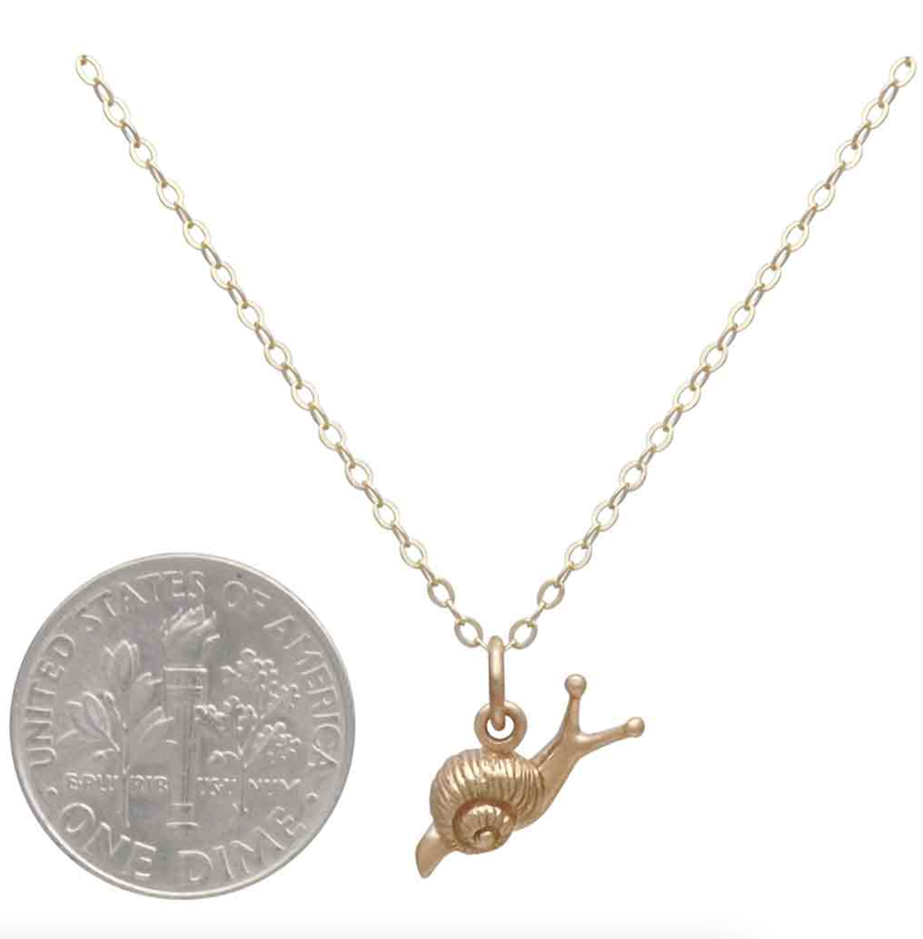 •LITTLE SNAIL• bronze + gold necklace