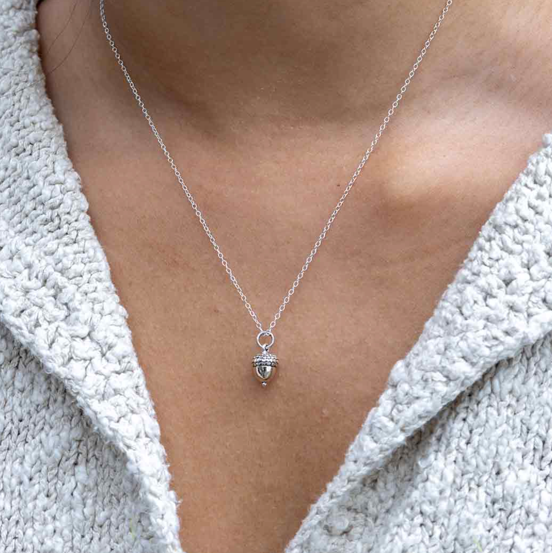 •LITTLE ACORN• recycled silver necklace