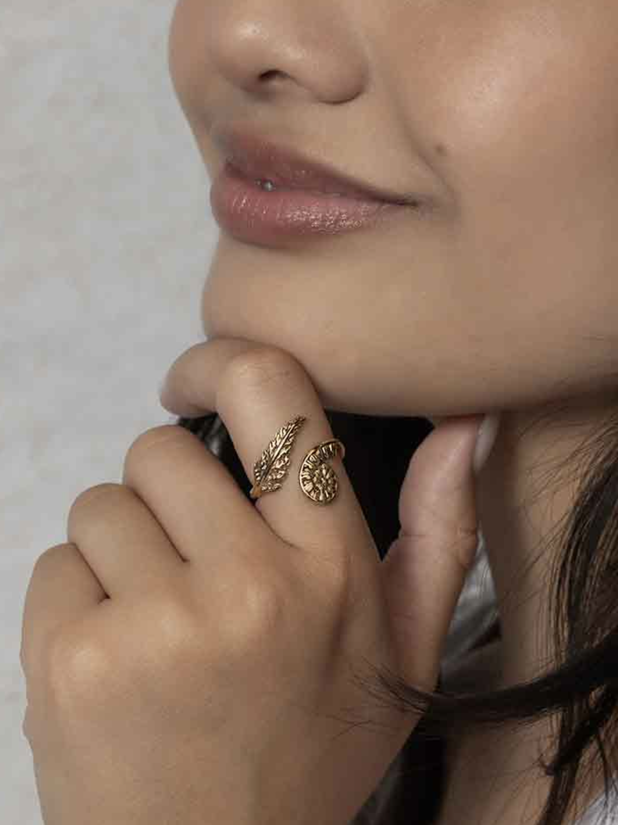 •UNFURLING FERN• adjustable bronze ring