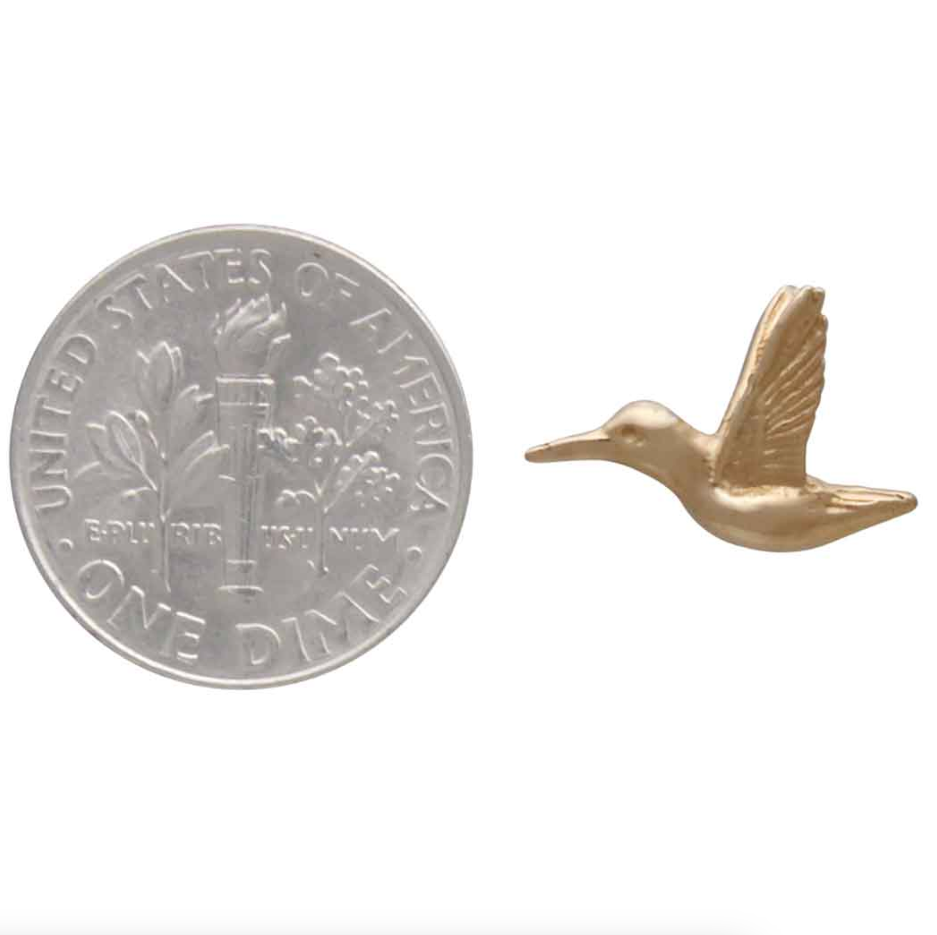 •HUMMINGBIRD• bronze stud earrings