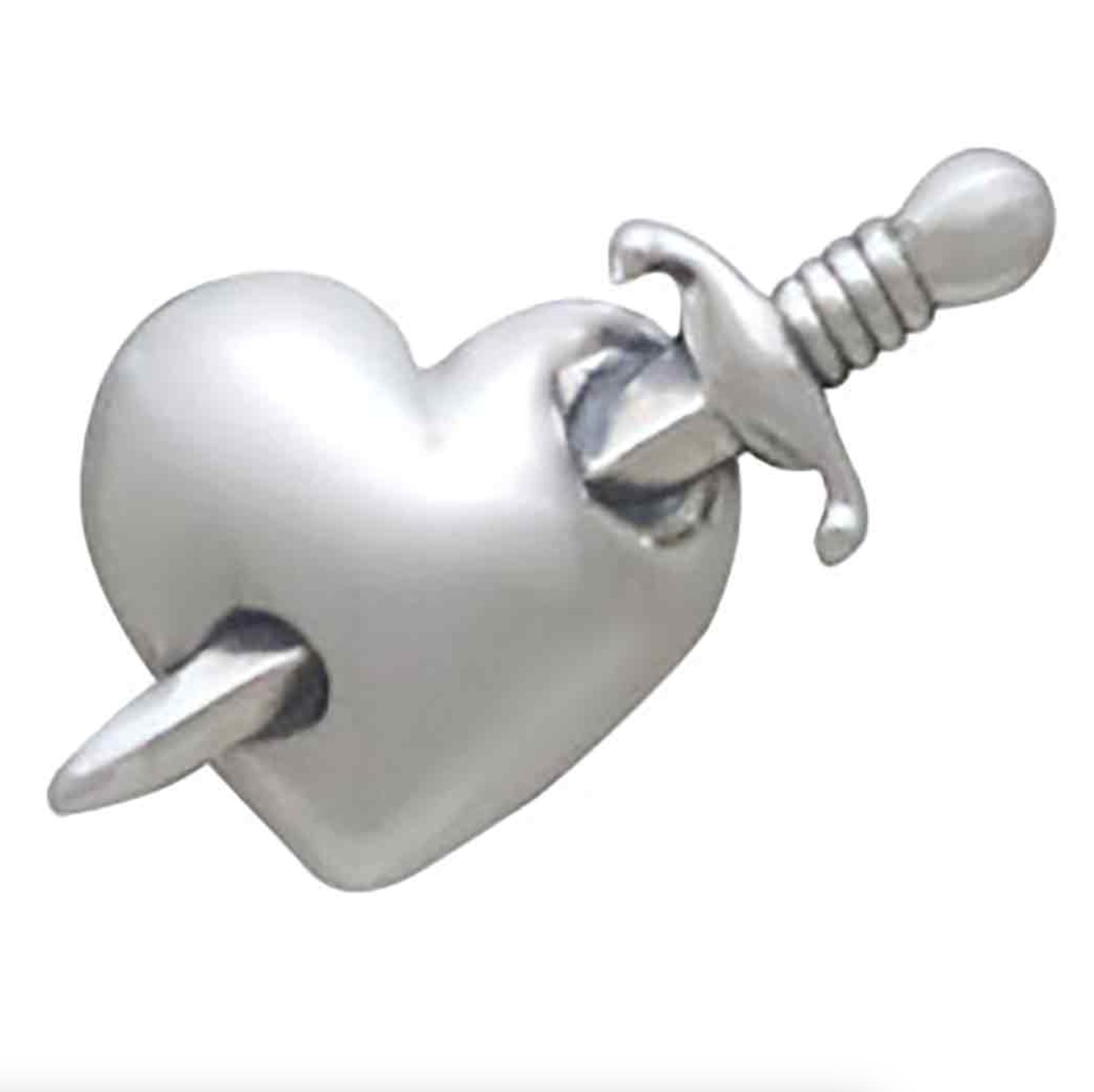 •HEART + SWORD• recycled silver stud earrings