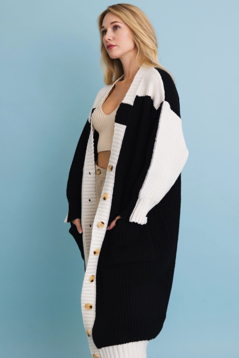 •LONDON• ribbed sweater knit longline cardigan