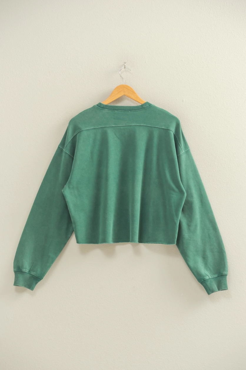 •BROOKS• cropped crew neck sweatshirt