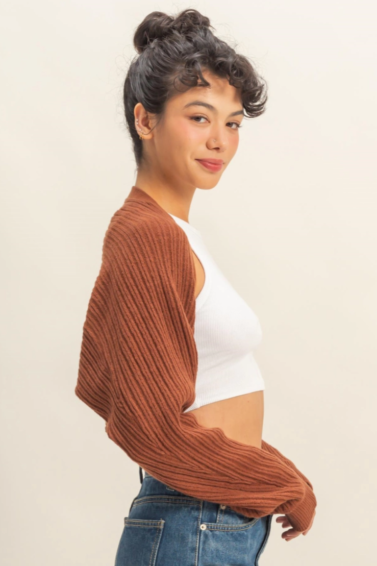 •ELENA• ribbed knit bolero style cardigan