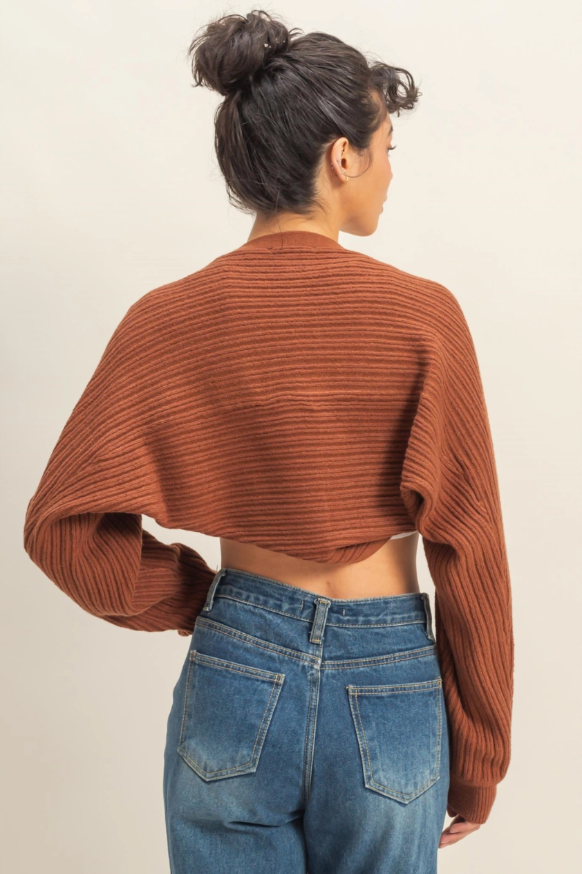 •ELENA• ribbed knit bolero style cardigan