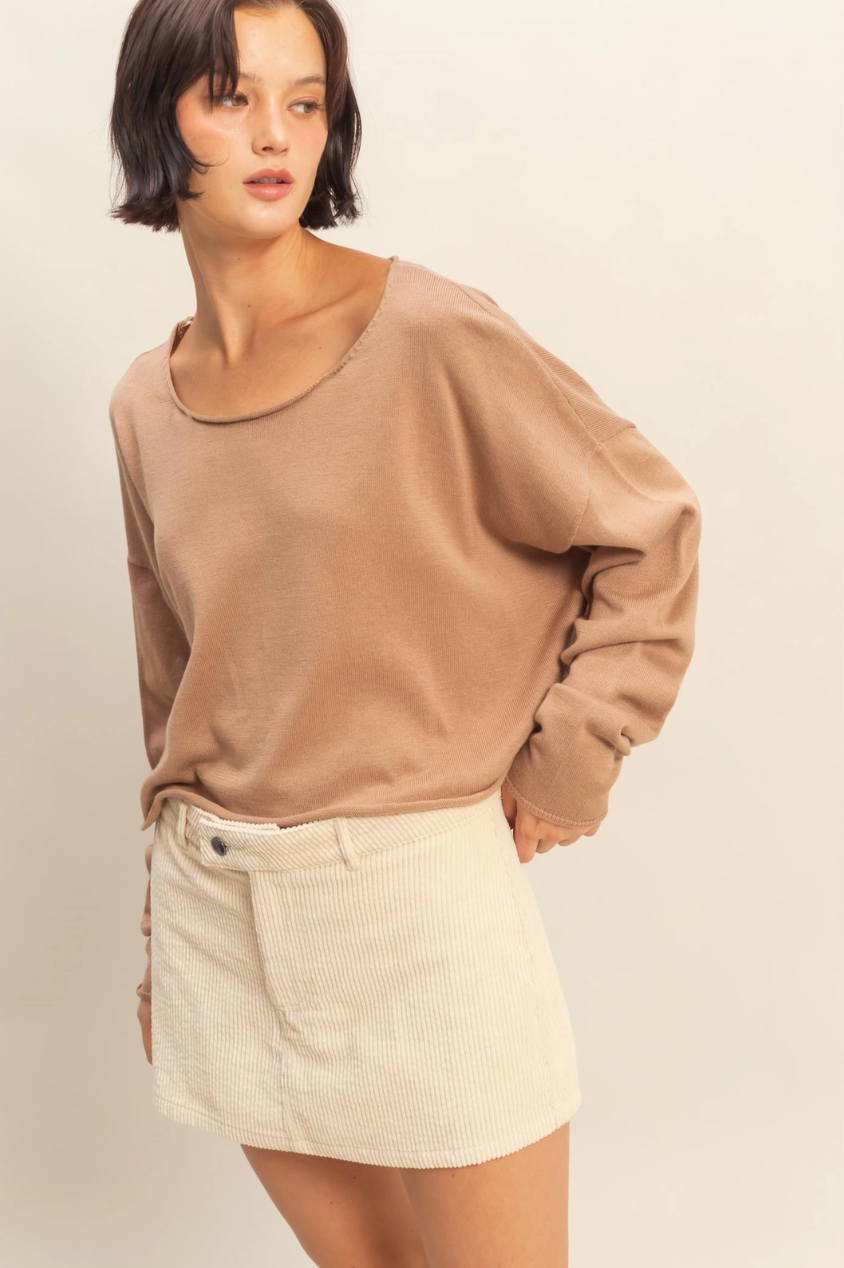 •BAILEY• wide neck lightweight sweater