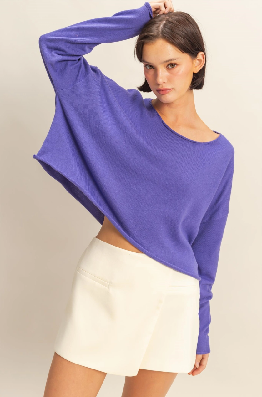 •BAILEY• wide neck lightweight sweater