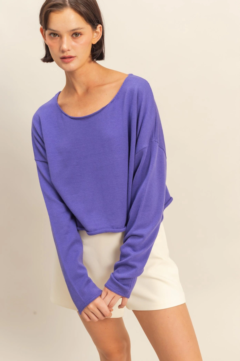 •BAILEY• wide neck lightweight sweater