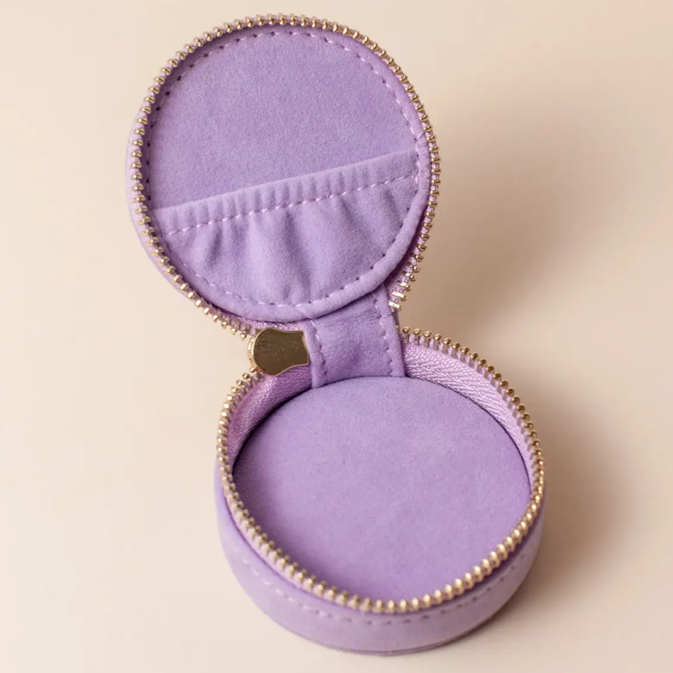 •SUNBURST - LAVENDER• mini travel jewelry case