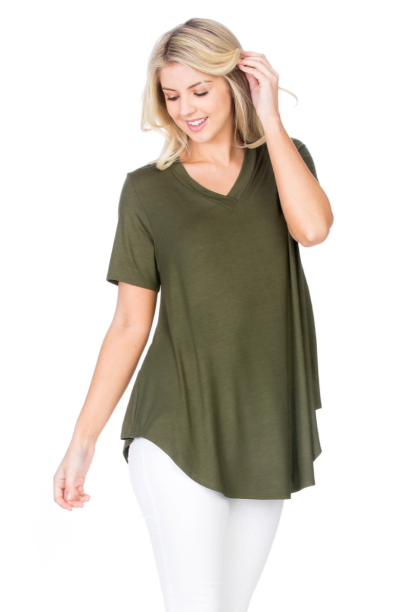 •DANI• short sleeve V-neck tunic (USA)