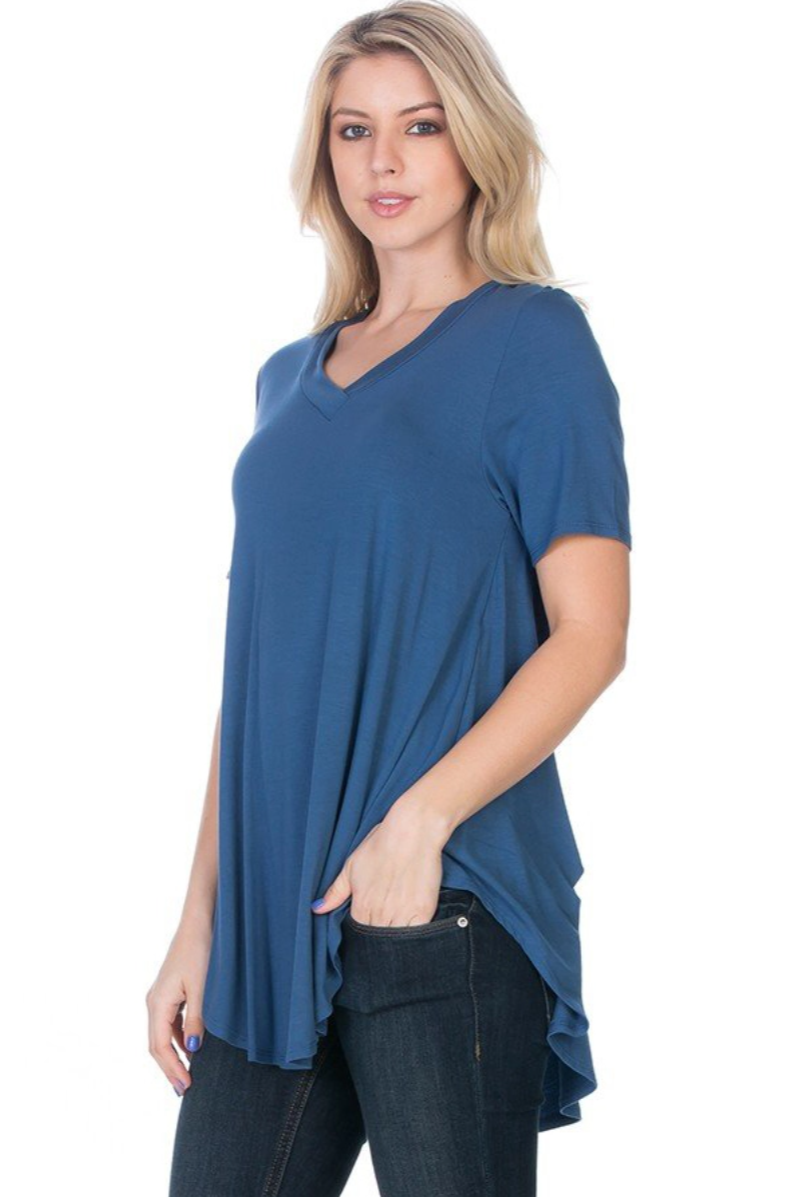 •DANI• short sleeve V-neck tunic (USA)