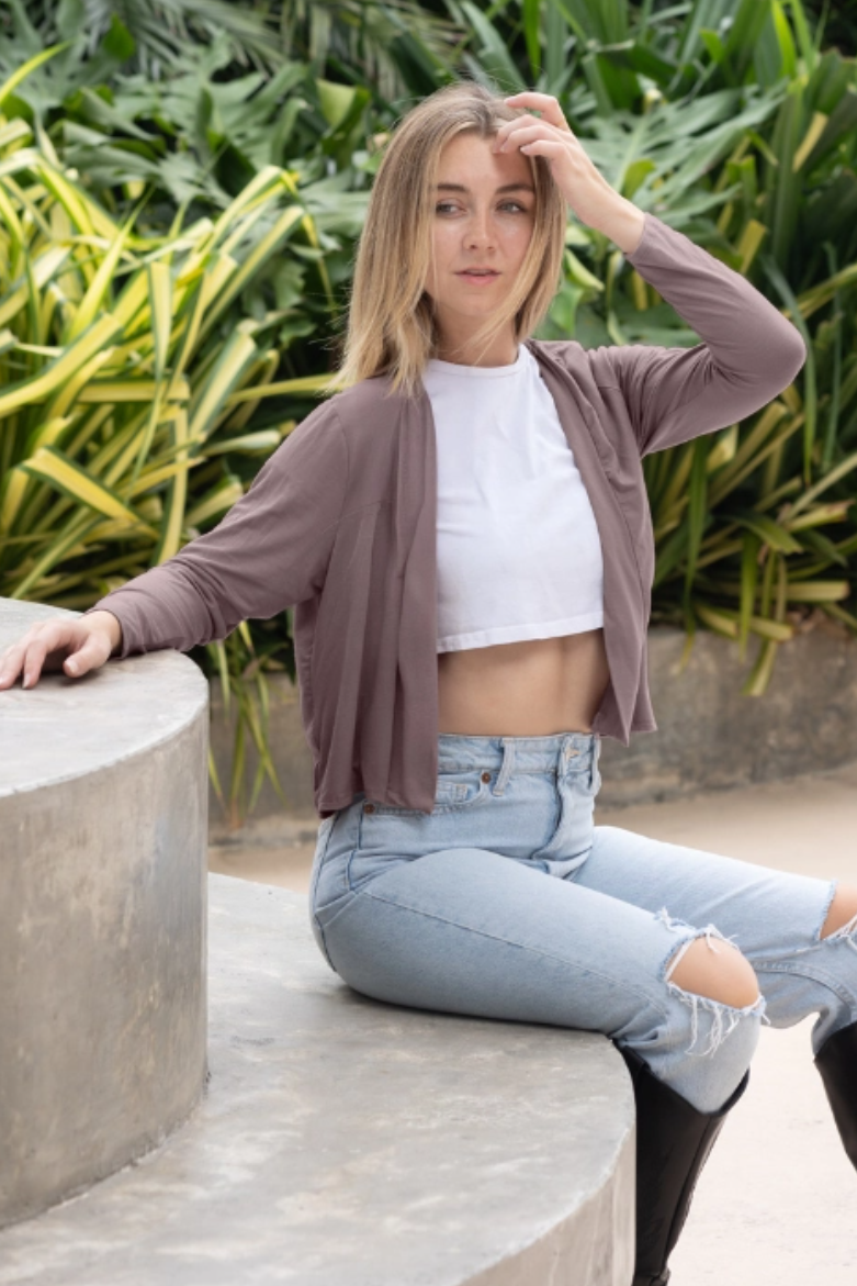 •HARPER• long sleeve cropped cardigan (USA)